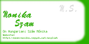 monika szam business card